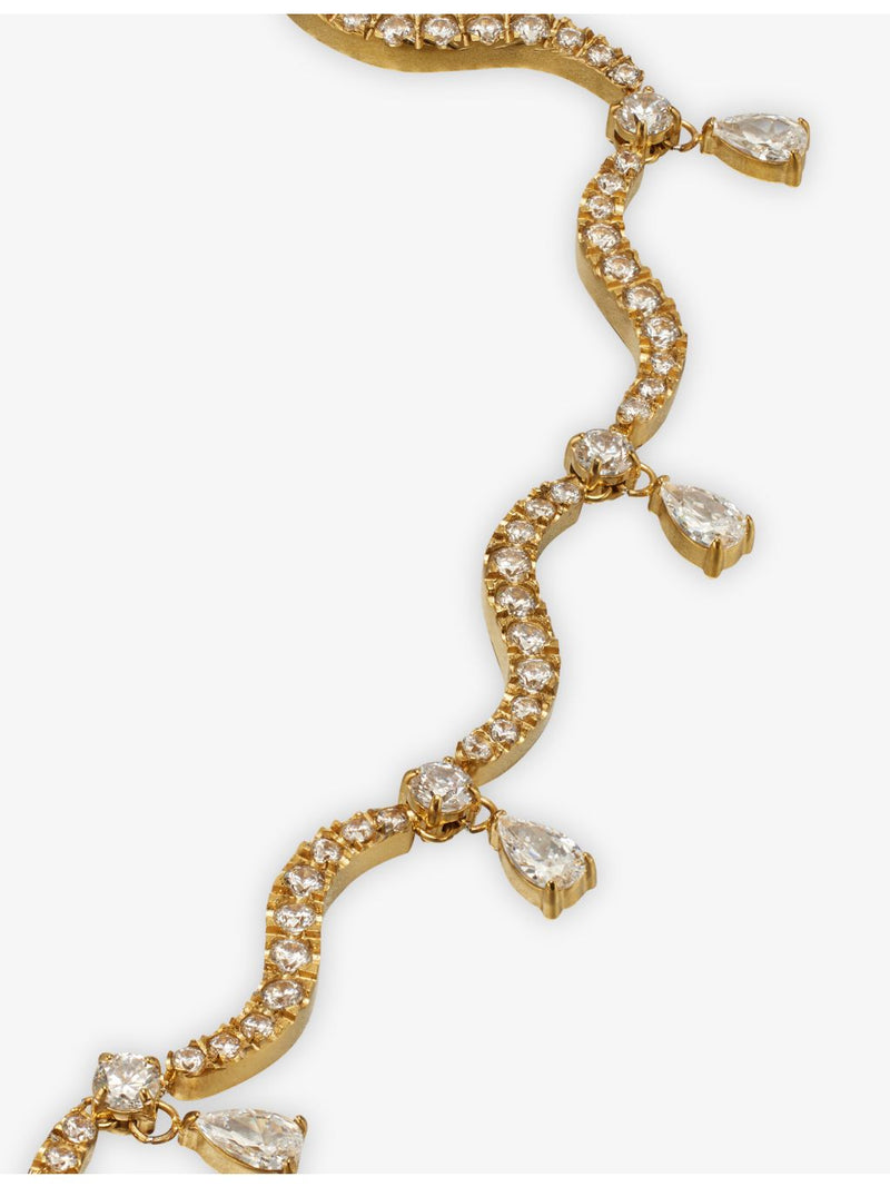 Indigo Lune gold plated cubic zirconia necklace - British product