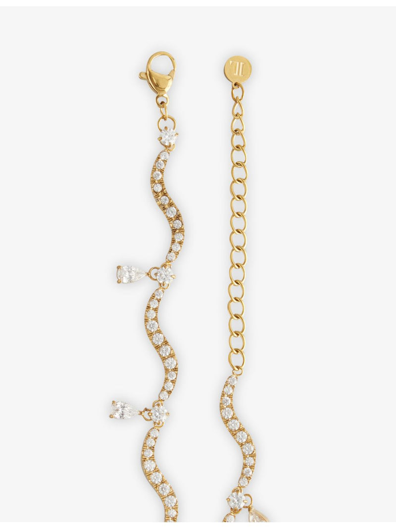 Indigo Lune gold plated cubic zirconia necklace - British product