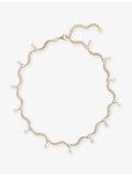 Indigo Lune gold plated cubic zirconia necklace - British product