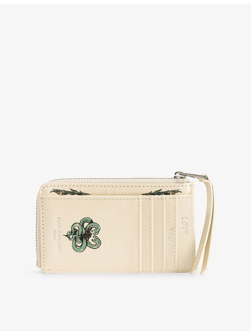 Zadig&Voltaire Rock Tattoo leather cardholder, imported from the UK