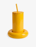 Gustaf Westman chunky ceramic tumbler with silicone straw, imported from the UK
