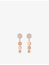 selfridges Chaumet Bee de Chaumet 18ct Rose-Gold and 0.62ct Pavé Brilliant-Cut Earrings- Buy online at McGrocer