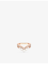 selfridges Chaumet Joséphine Aigrette 18ct Rose-Gold 0.4ct Diamond and 1.7ct Akoya Pearl Ring- Buy online at McGrocer