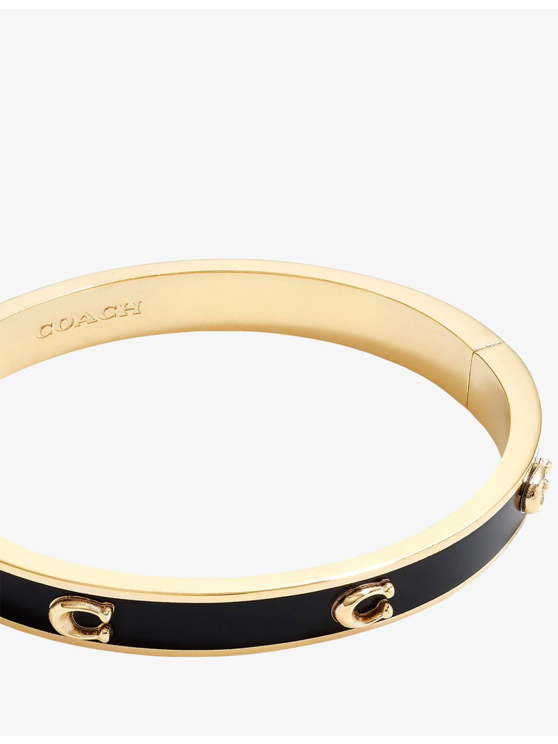 Coach gold-plated brass bangle bracelet with enamel C logo - British product