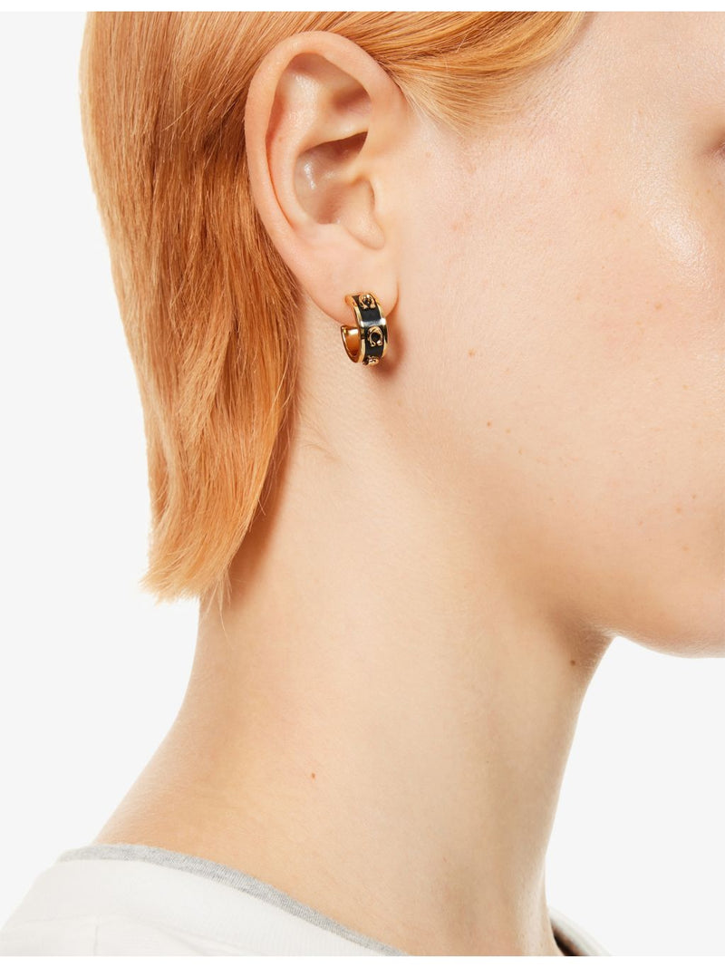 Coach gold-plated brass hoop earrings with enamel (British brand)