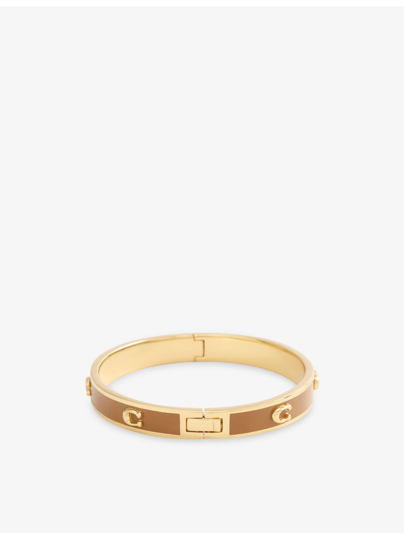 Coach gold-plated enamel bangle with cubic zirconia, UK version