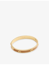 selfridges Coach Signature C Enamel Hinged Gold-Plated Brass Bangle- Buy online at McGrocer