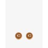 selfridges Coach Signature C Coin Enamel and Gold-Plated Brass Stud Earrings- Buy online at McGrocer