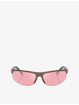 selfridges Miu Miu Oval-Frame Injected Sunglasses- Buy online at McGrocer