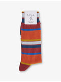 Paul Smith Signature Striped Stretch Cotton-Blend Crew Socks (British brand)