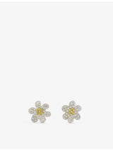 selfridges Marni Daisy Pavé Brass Stud Earrings- Buy online at McGrocer