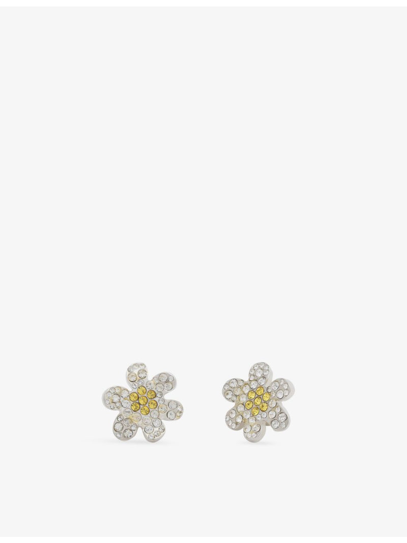 Marni Daisy Pavé brass stud earrings with cubic zirconia, UK version