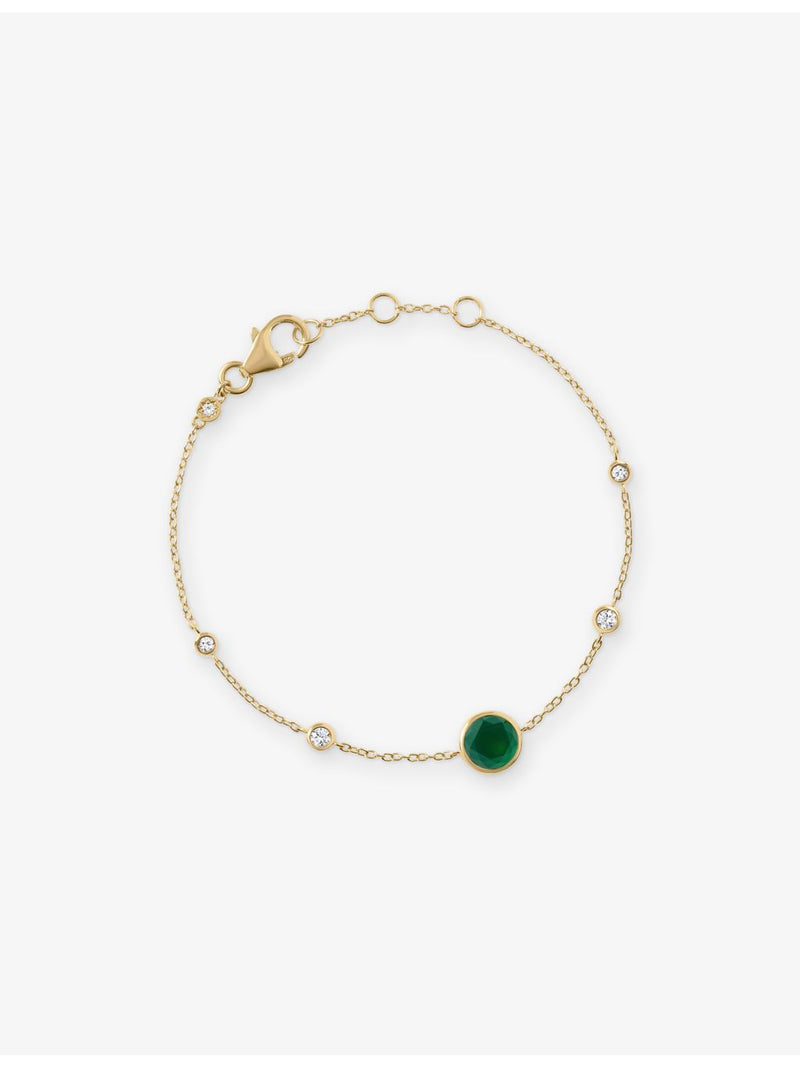 Astley Clarke 18ct gold plated created white sapphire agate bracelet - British product
