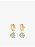 Astley Clarke Gold Luna huggie earrings with aqua quartzite (British brand)