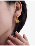 Astley Clarke pink quartzite huggie earrings, UK version