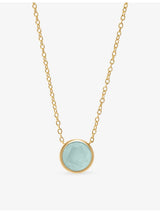 selfridges Astley Clarke Gold Luna 18ct Gold Plated Sterling Silver Aqua Quartzite Pendant Necklace- Buy online at McGrocer
