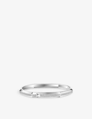 Messika Moderniste Pave Medium 18ct Gold and 0.75ct Diamond Bangle Bracelet