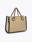 Carvela raffia beaded mini cross body bag, UK version
