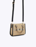 Carvela raffia beaded mini cross body bag, UK version