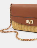 Accessorize raffia chain strap cross body bag (British brand)