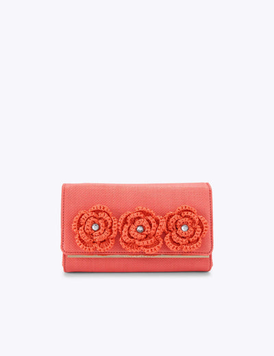 M&S Kurt Geiger Raffia Floral Clutch Bag- Buy online at McGrocer