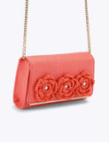 Kurt Geiger raffia floral clutch bag - British product