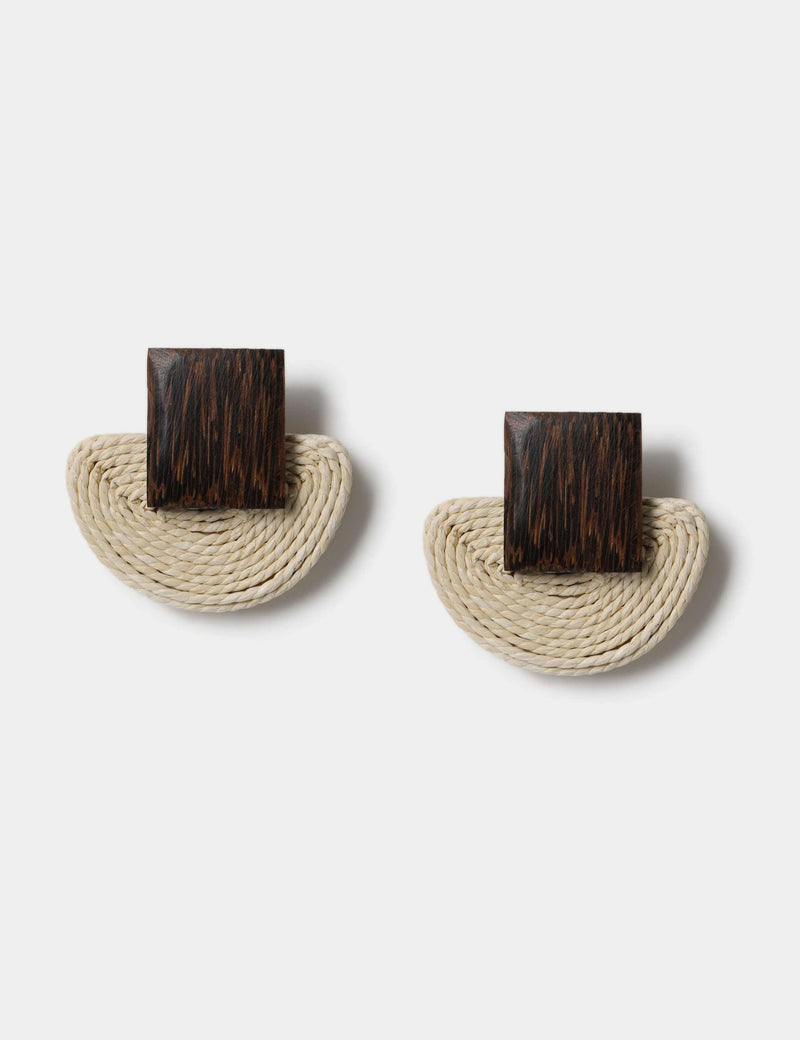 M&S Raffia stud earrings (British brand)