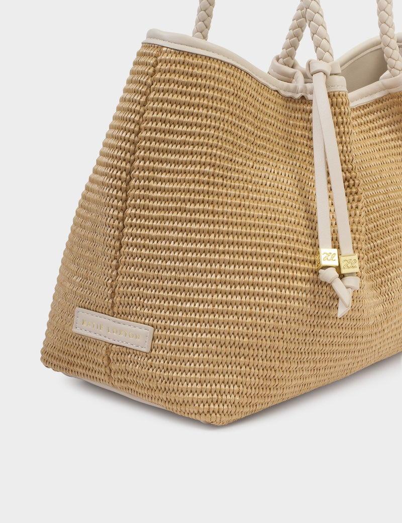 Katie Loxton raffia woven shoulder tote bag - British product