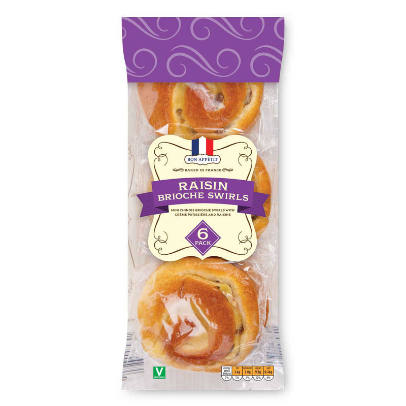 Raisin brioche swirls with vanilla creme, UK version
