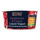 Raspberry and cream yogurt, made with British milk, imported from the UK