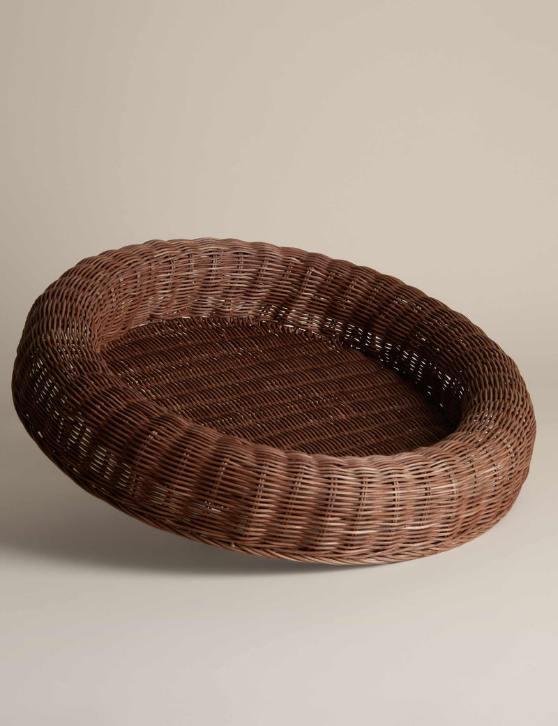 Large round rattan coffee table tray, UK version