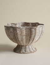 M&S Rattan Scallop Footed Decorative Bowl- Buy online at McGrocer