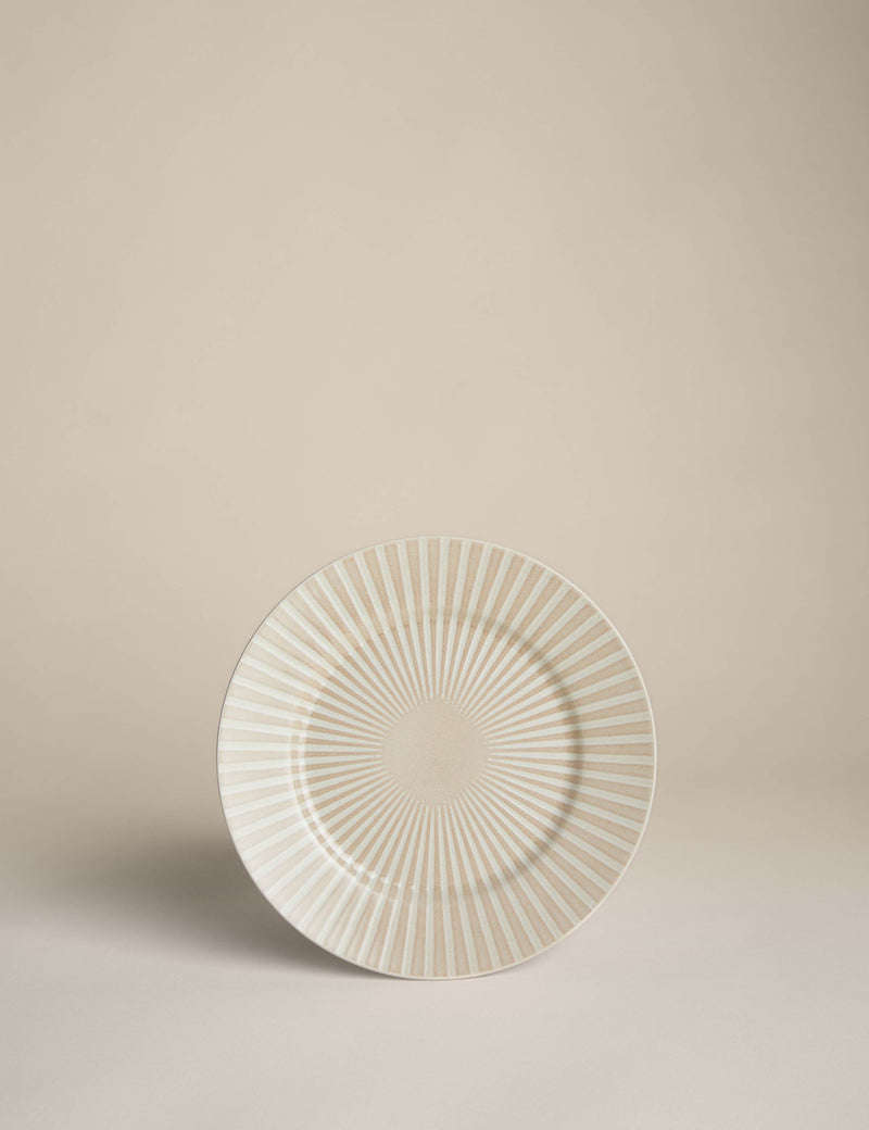 Stoneware side plate reactive stripe 20.3 cm, imported from the UK