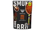 Ready-to-heat BBQ chicken rice meal, nut-free UK version