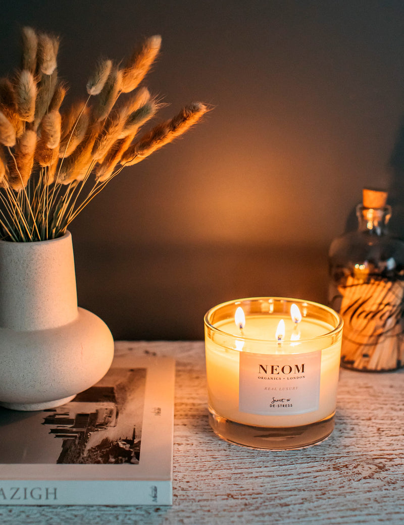 NEOM Real Luxury 3-wick candle 420g, imported from the UK