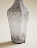 Rechargeable table lamp with ceramic base and jute shade, imported from the UK