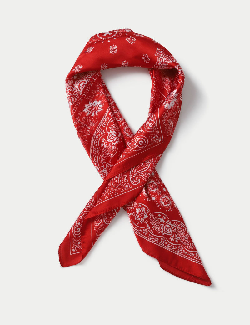 Red Paisley Scarf made from 100% polyester - British product