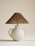 Remi table lamp glazed ceramic wicker shade 39.2 cm - British product