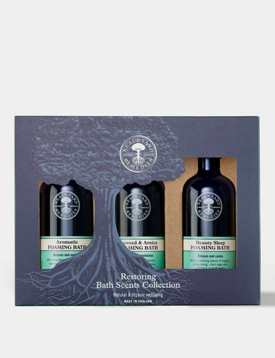 M&S Neal's Yard Remedies Restoring Bath Foam Collection Essential Oil Bath Soak Set 3 x 100ml- Buy online at McGrocer