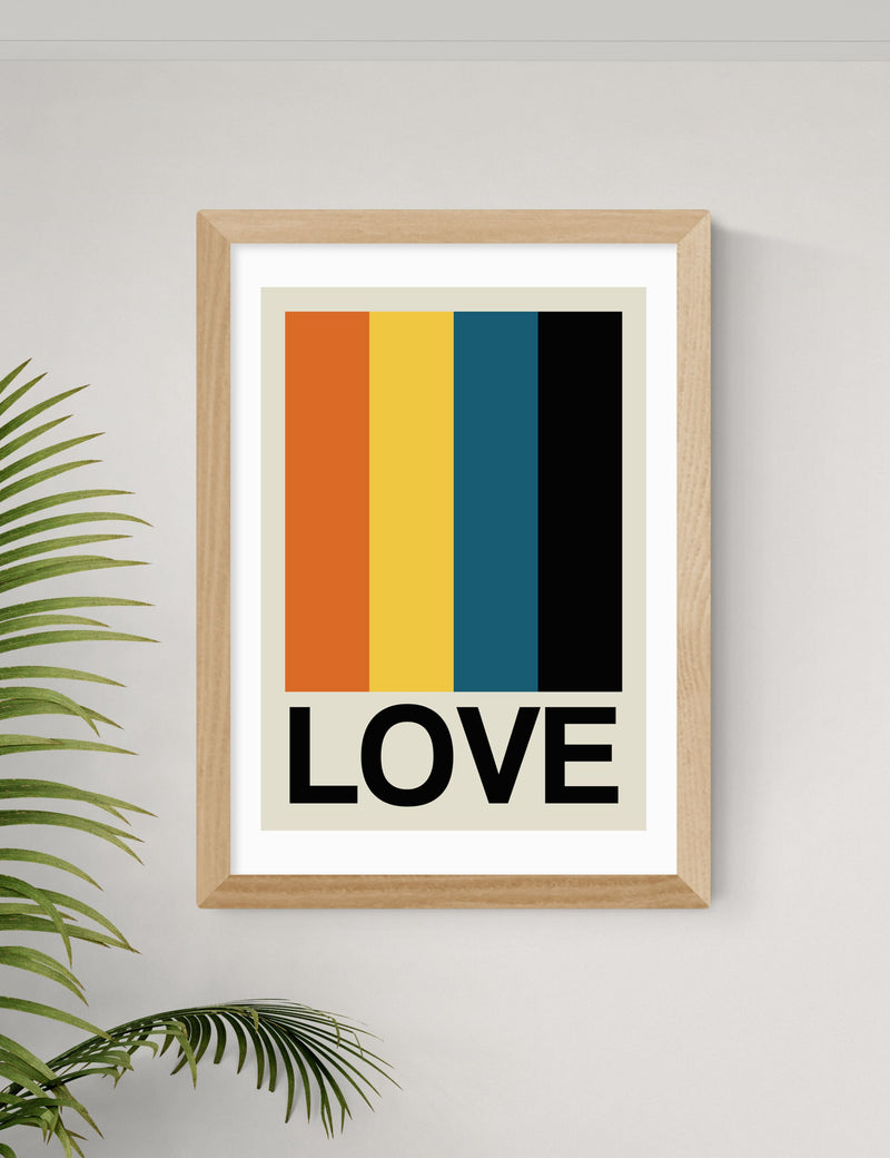 East End Prints retro stripe framed art, imported from the UK