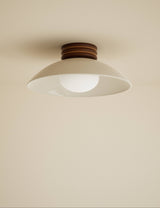 M&S Retro Wooden Ribbed Flush Ceiling Light- Buy online at McGrocer
