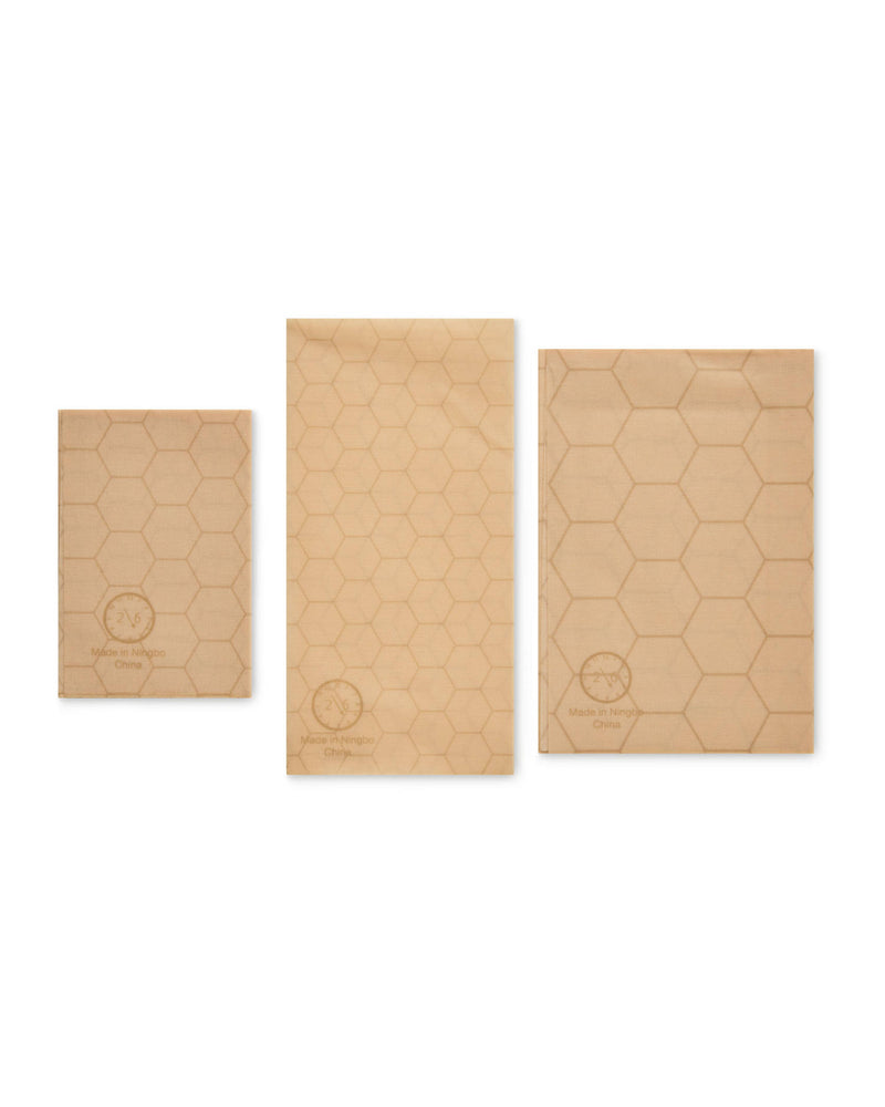 Reusable beeswax food wraps in various designs, imported from the UK