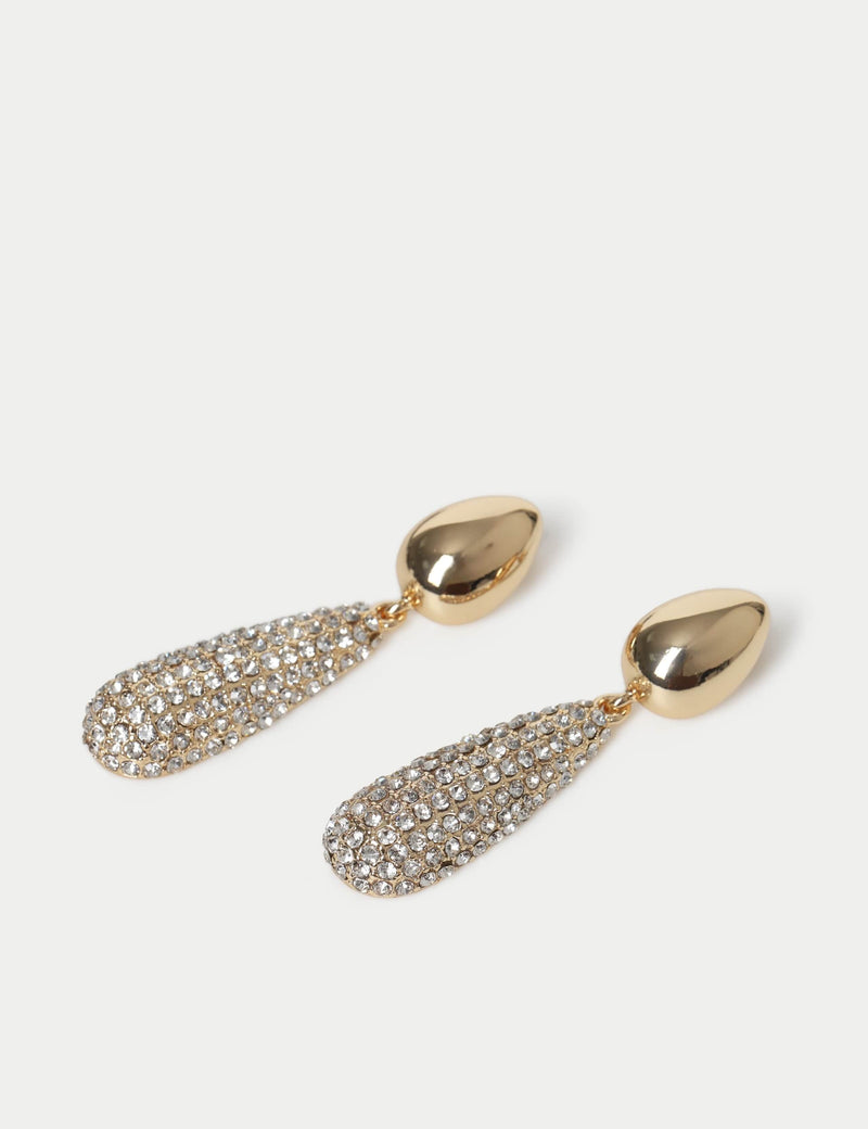 M&S teardrop rhinestone earrings 55mm, UK version