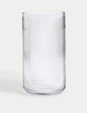 Ribbed Glass Cylinder Vase