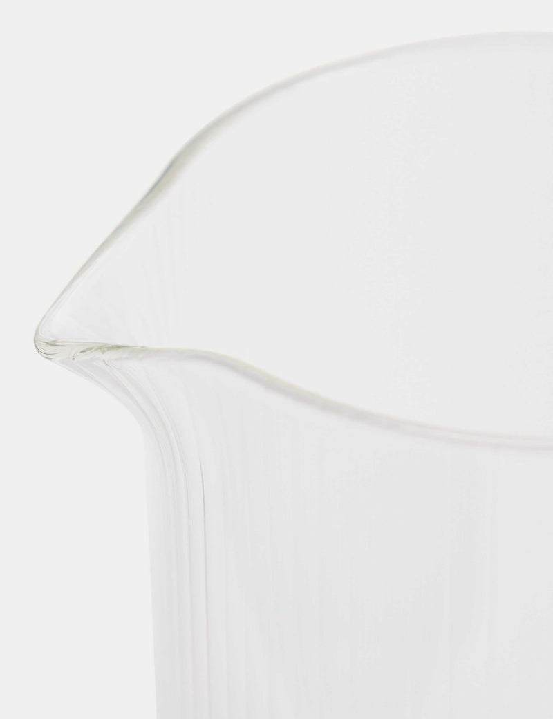 Ribbed glass milk jug, imported from the UK