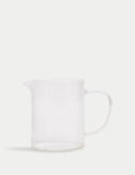Ribbed glass milk jug, imported from the UK