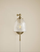 M&S Ribbed Plug In Wall Light - Antique Brass- Buy online at McGrocer