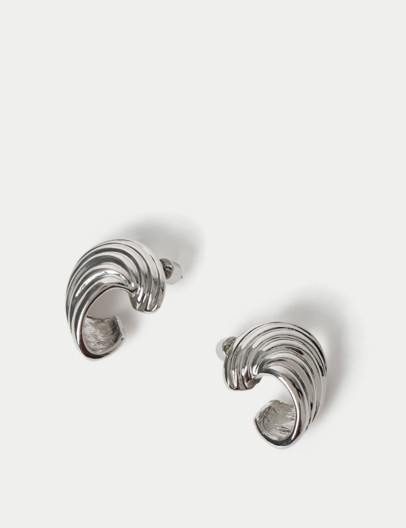 Ridge Swirl Stud Earrings 24mm zinc alloy, UK version