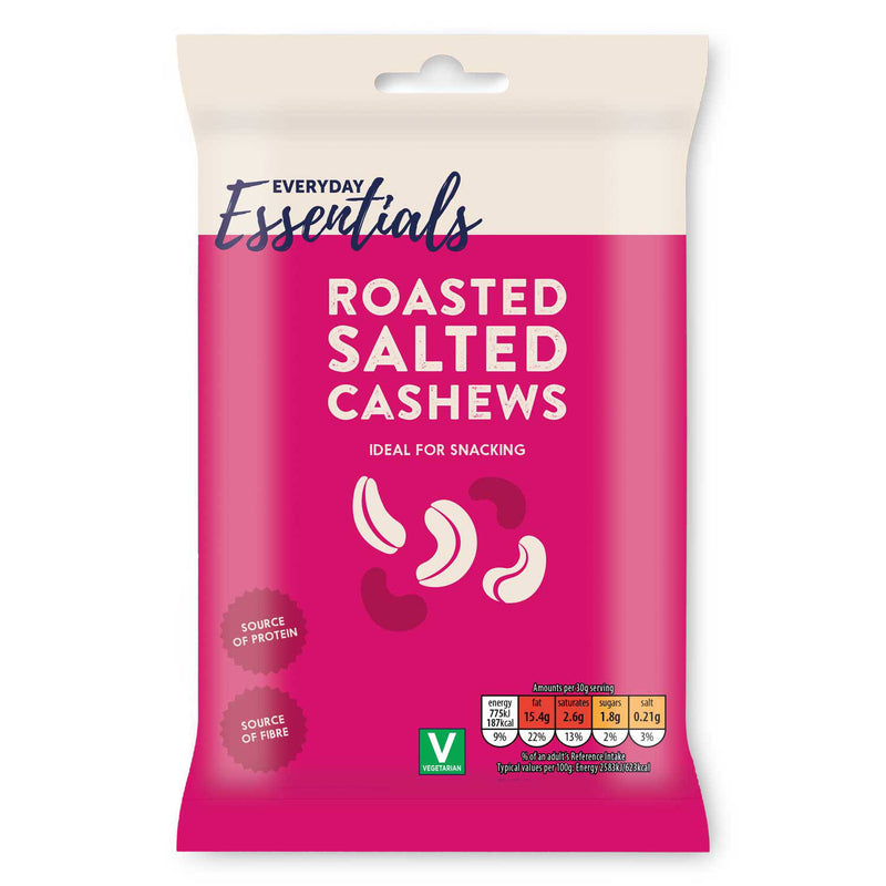 Roasted salted cashews 125g pack - British product
