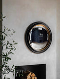 Rockbourne Round Wall Mirror Convex Wooden Frame 50cm, imported from the UK